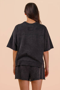 Mineral Washed Knit Short Set