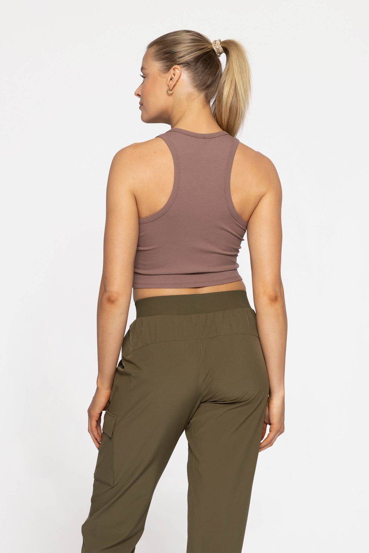 Essential Micro-Ribbed Racer Athleisure Tank Top