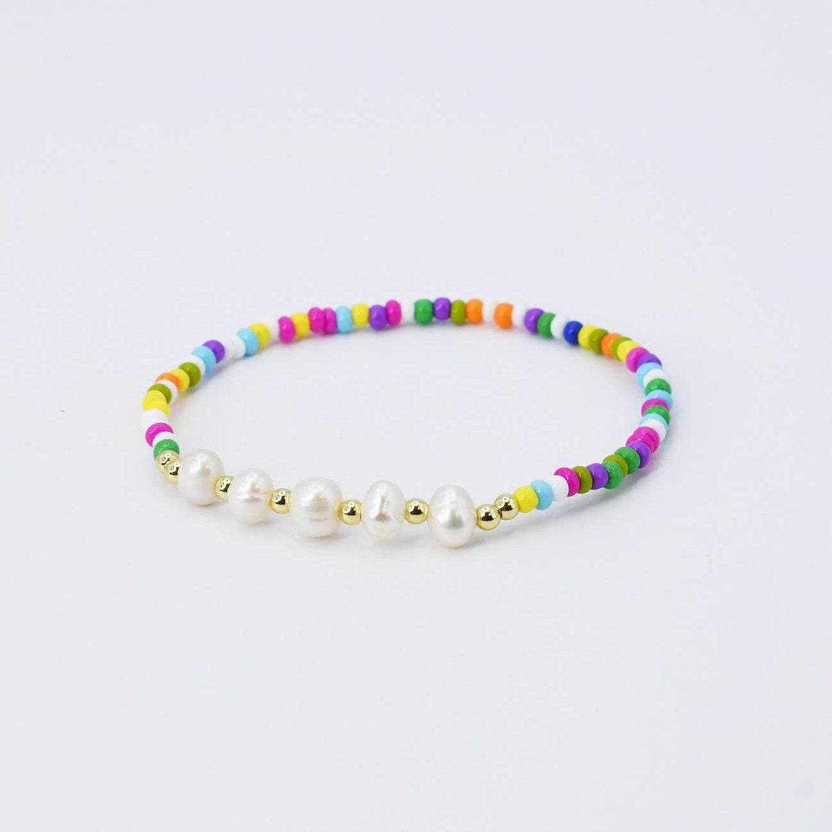 Joyful Heart Beaded Bracelet with Pearls