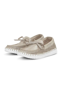 Tulip Slip on Boat Shoe - Silver White