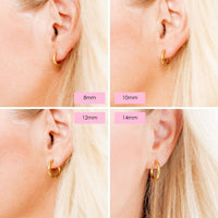 Huggie Earrings - Scarlett Hoop Gold 10mm