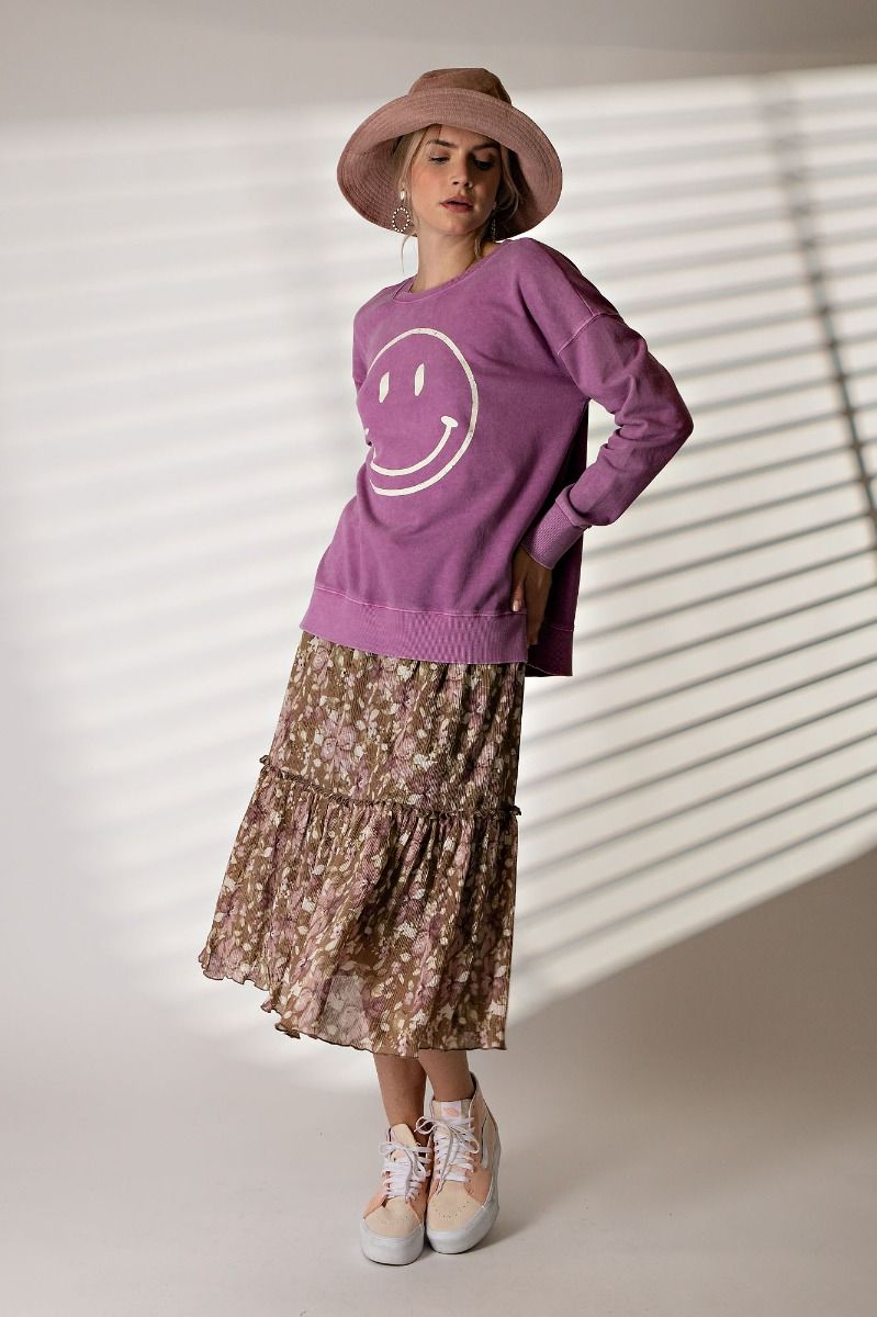 Smiley Pullover - Washed Magenta