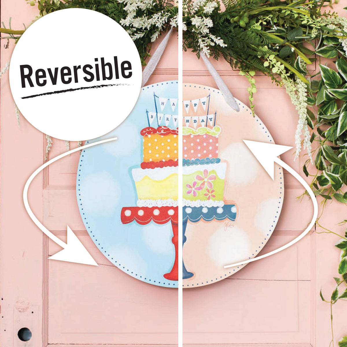 REVERSIBLE Birthday Door Hanger