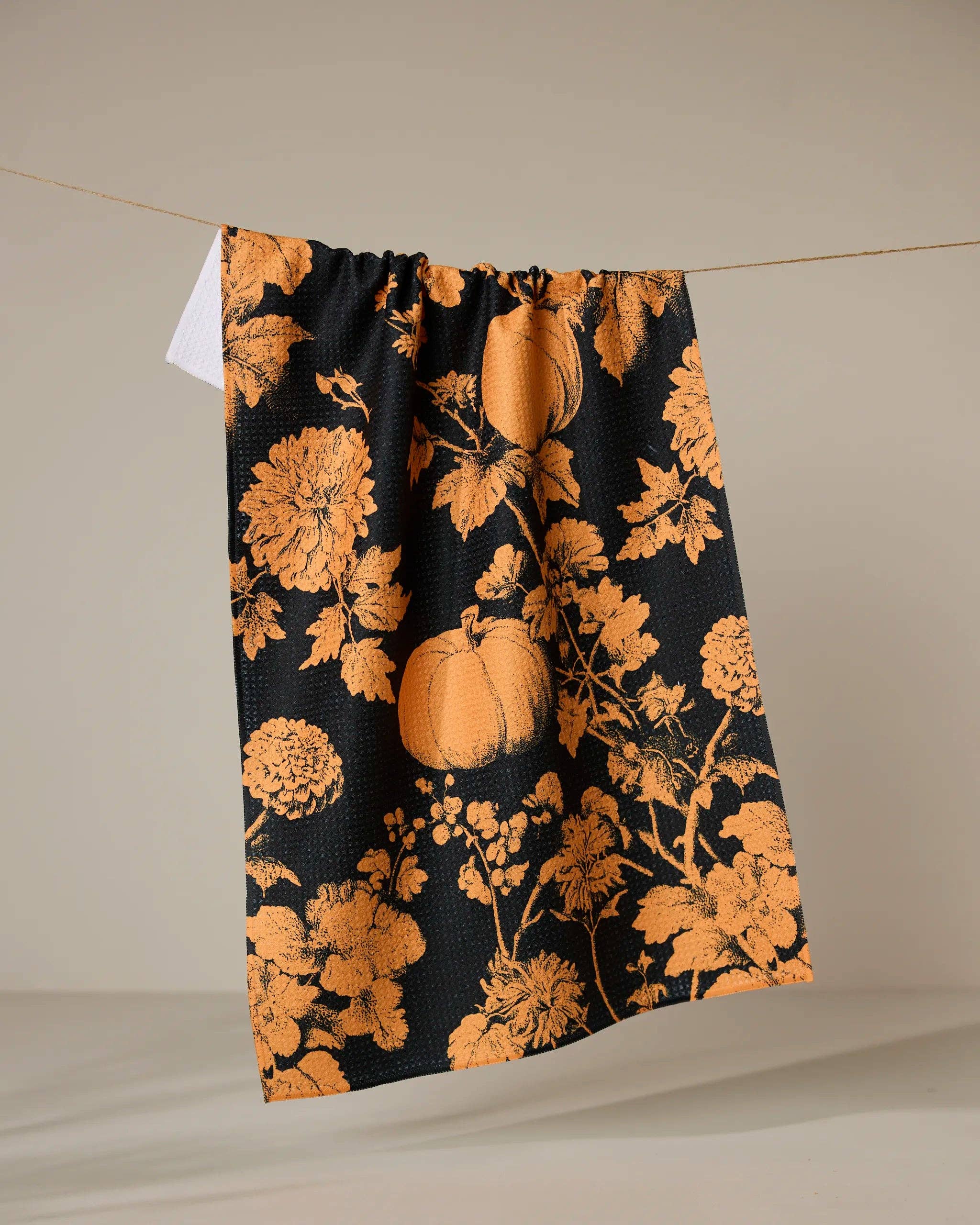 Geometry Haunted Harvest Orange Tea Towel