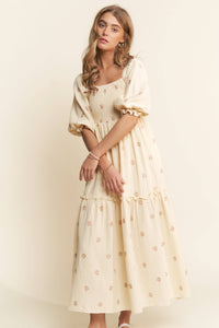 Flower Embroidered Maxi Dress
