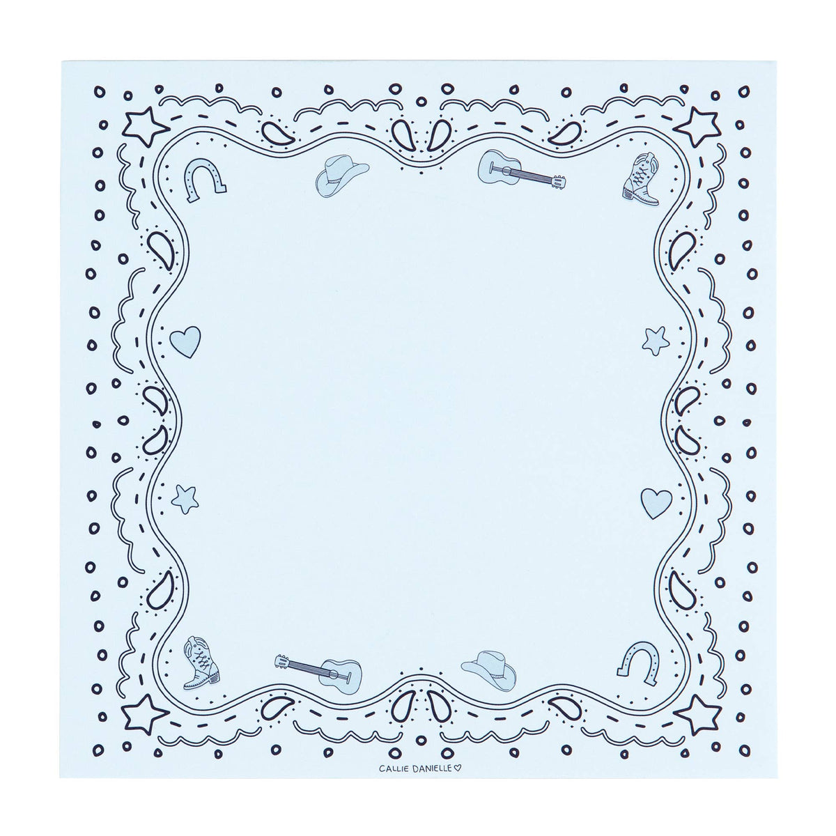 Callie Danielle - Blue Bandana Western Notepad
