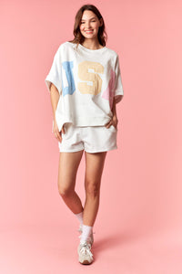 USA Eyelet Dolman Top