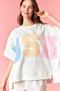 USA Eyelet Dolman Top