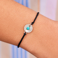 Puravida® Gemstone Eye Coin Silver Bracelet