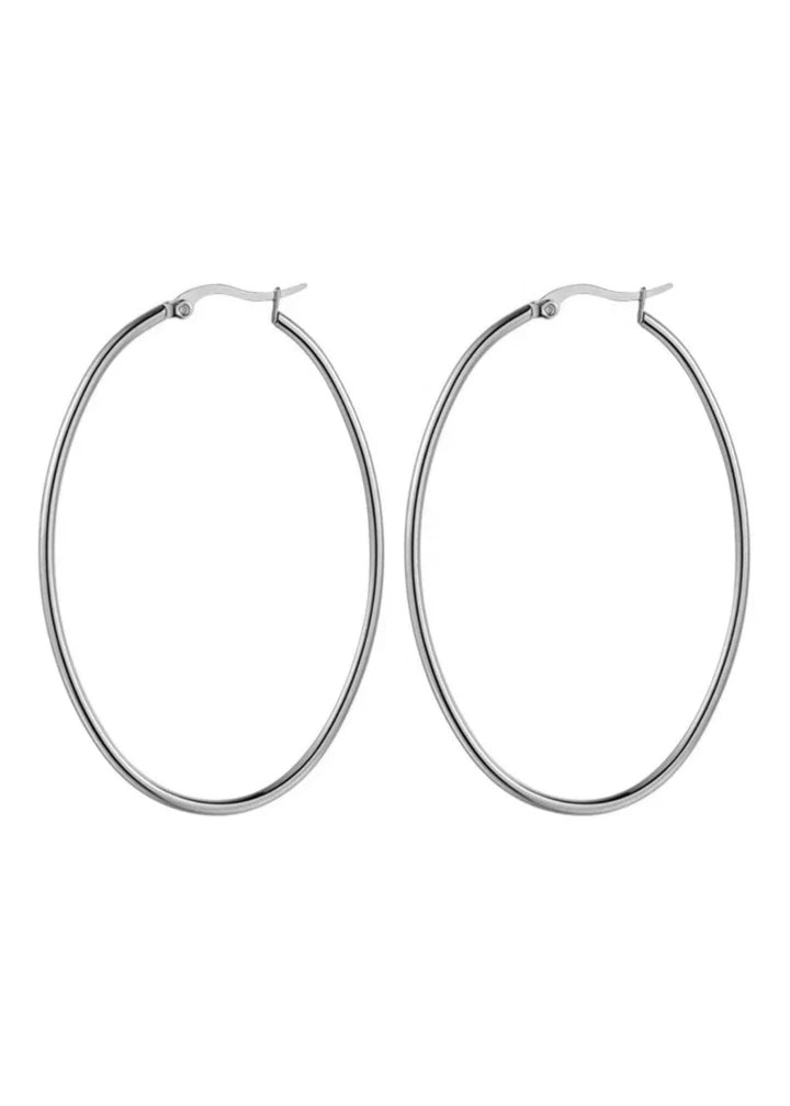 Oval Hoops - Silver