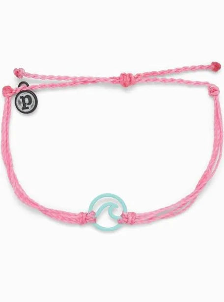 Puravida Enamel Wave Aqua Bracelet, Pink