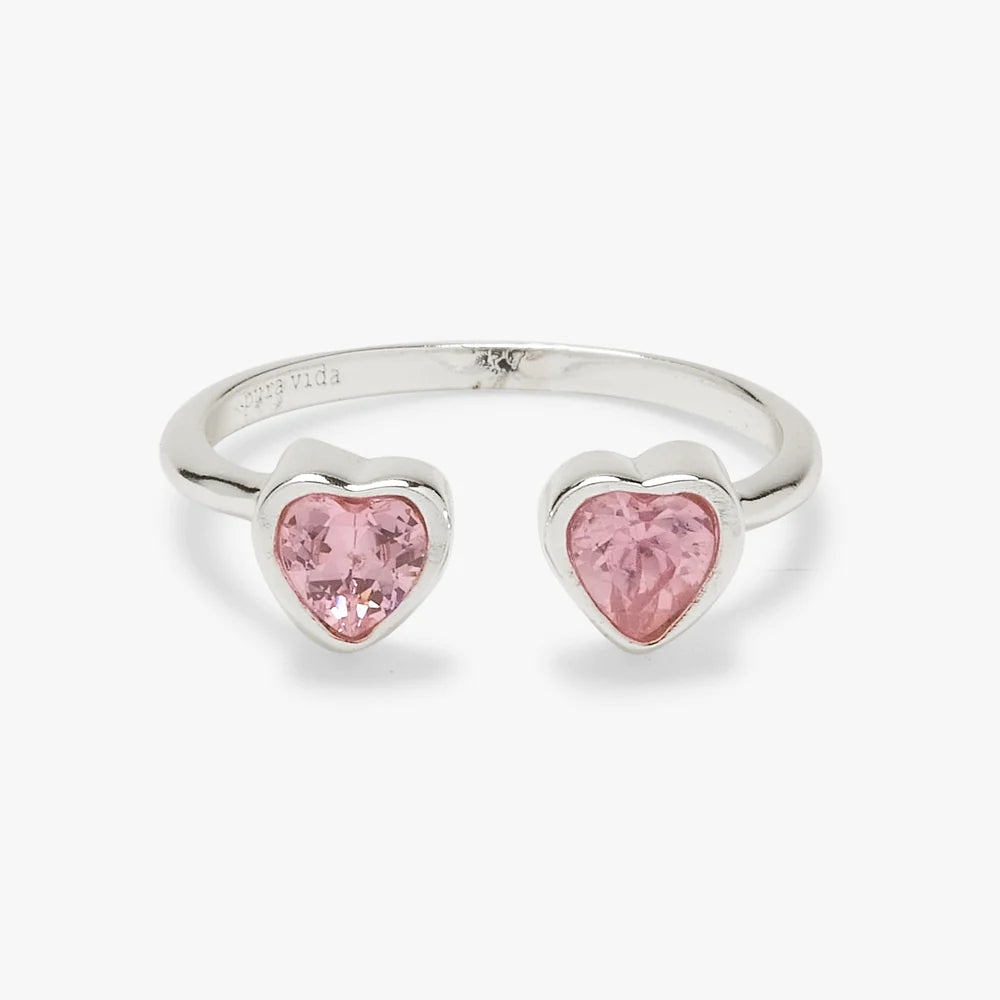 Puravida® Twin Hearts Gemstone Ring
