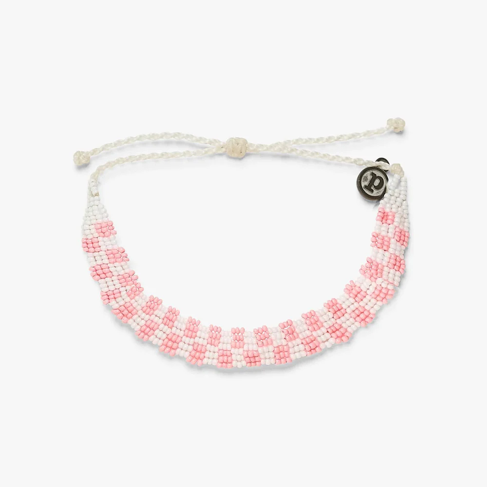 Puravida® Pink Woven Seed Bead Checkerboard Bracelet