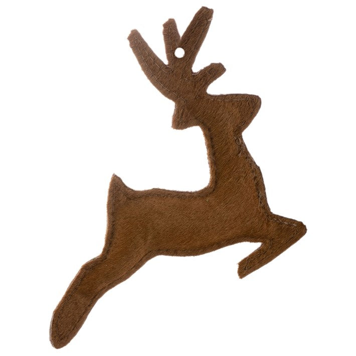 Leather Leaping Deer Ornament