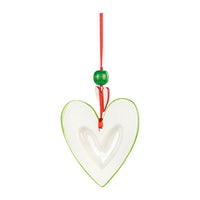 Green Heart & Stripes Ornament