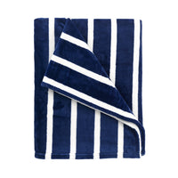 Navy Stripe Throw Blanket