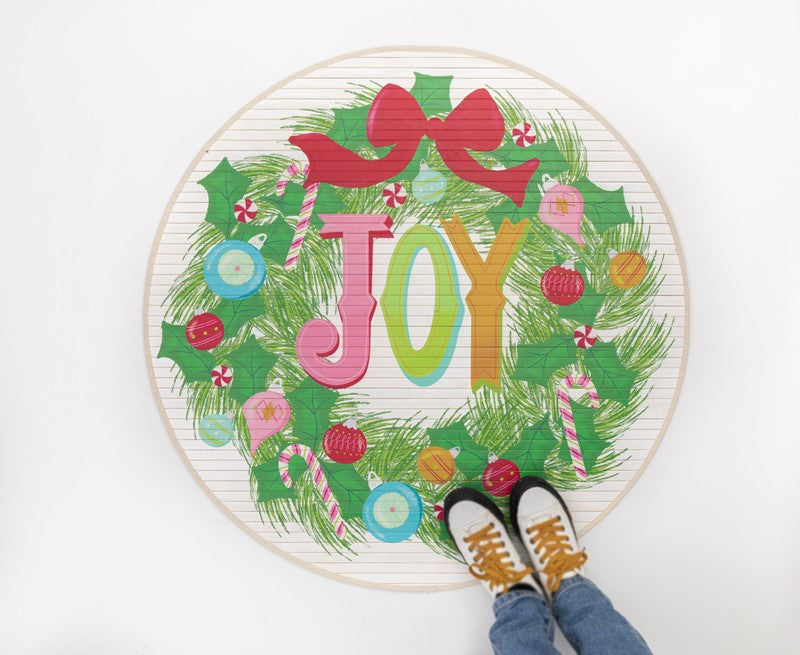 Bamboo Mat - Holiday Bright Wreath "Joy"