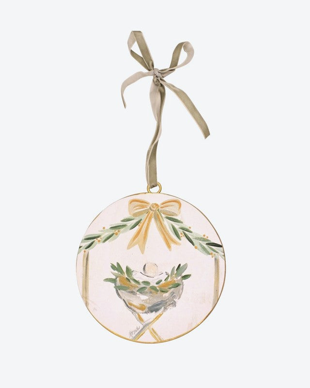 Manger with Bow Ornament