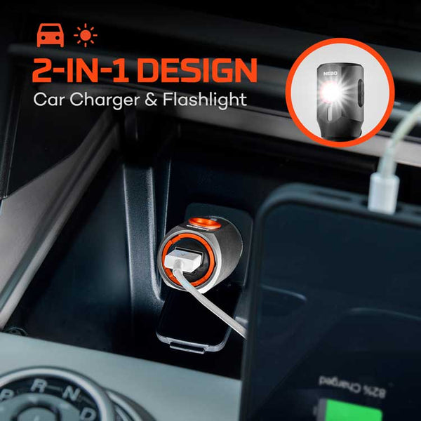 nebo flashlight accessories NEBO Transport 400 2 in 1 Car Charger Flashlight