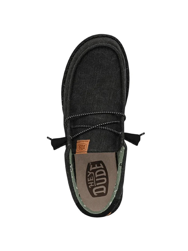 Hey Dude Wally Washed Canvas - Black