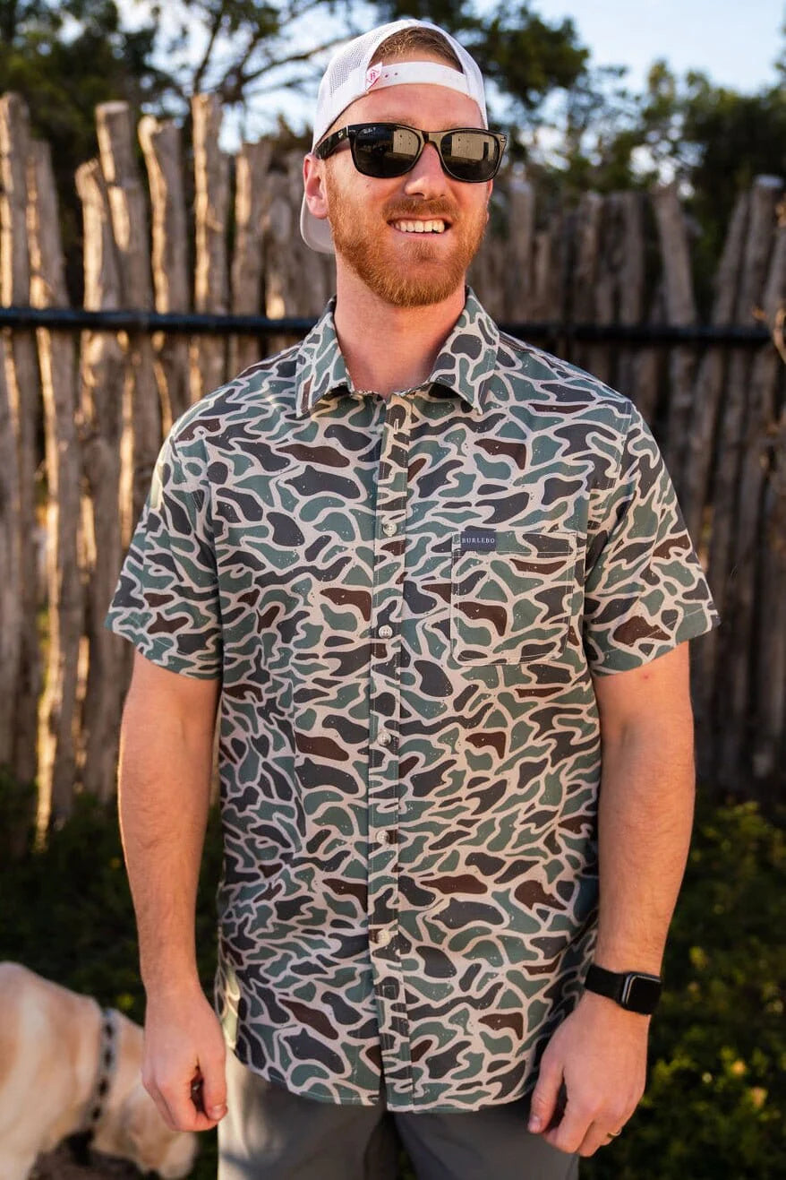 Performance Button Up - Retro Duck Camo