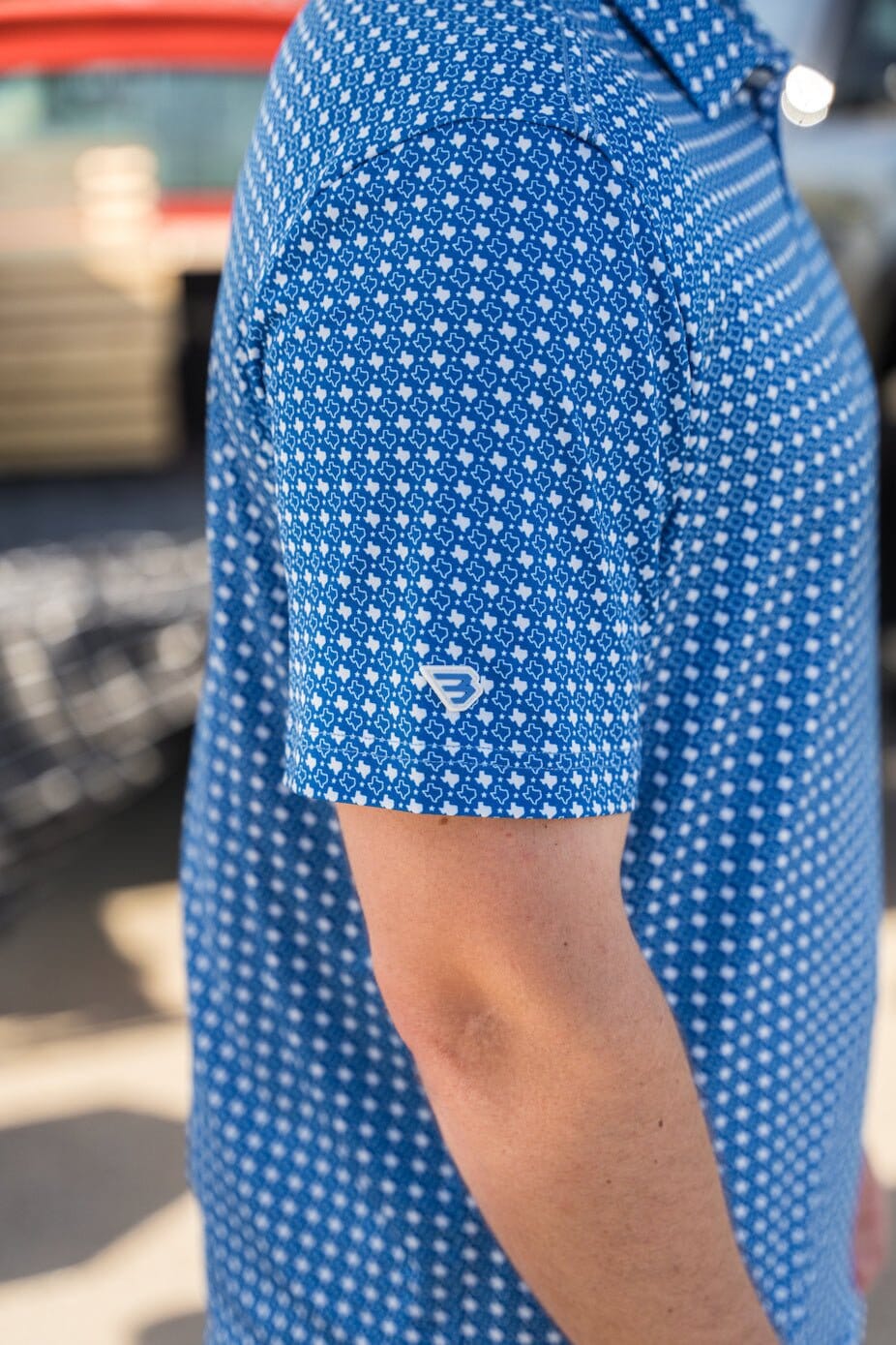 Performance Polo - Texas Blue & White