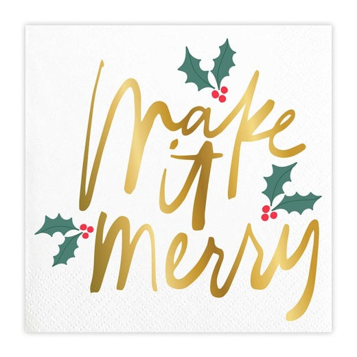 Slant Seasonal Party Napkins - Holiday