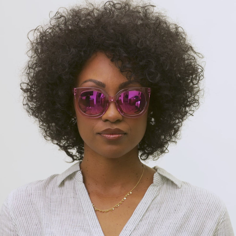 Peepers logging  off pink sunglasses Peepers Logging Out Polarized Sunglasses in Pink | UV  main image 3