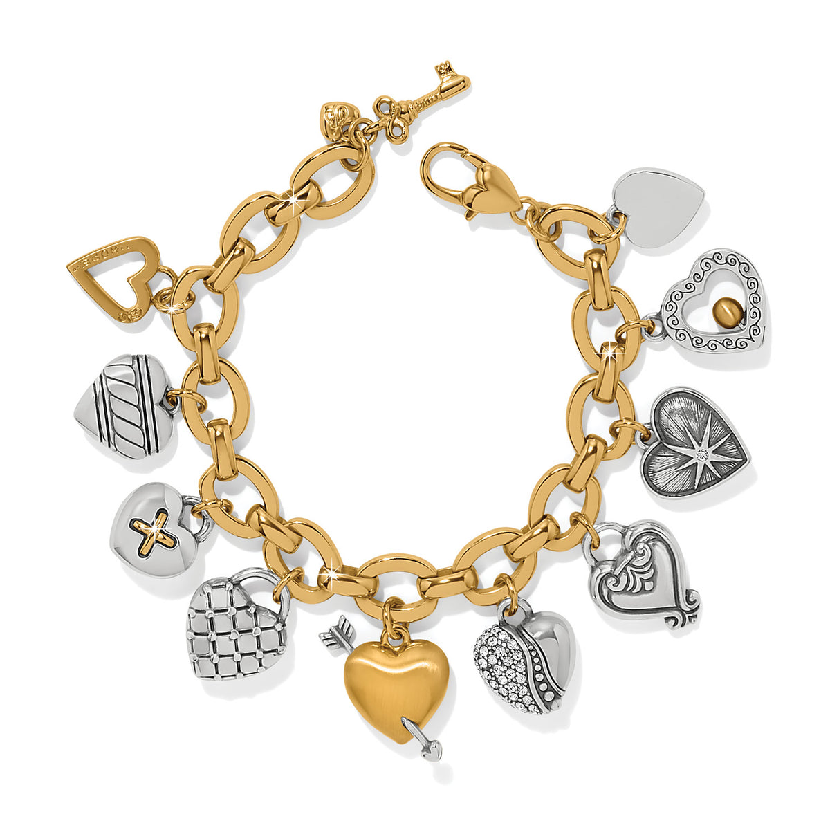 One Heart Large Charm Bracelet