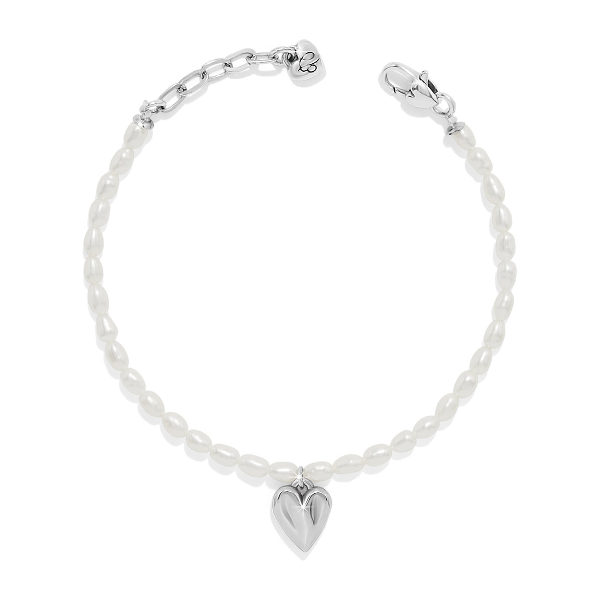 Cascade Embrace Pearl Heart Bracelet