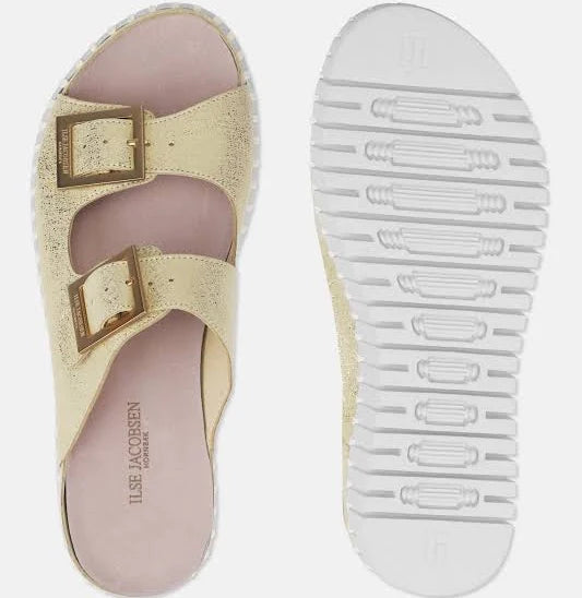 Two Strap Platform Sandal - Gold
