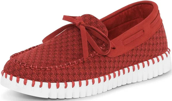 Tulip Slip on Boat Shoe - Deep Red