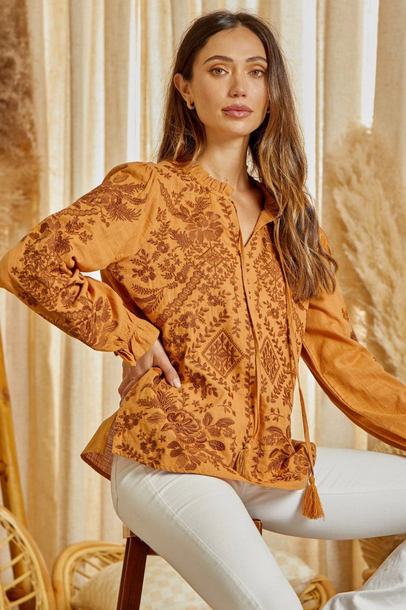 The Marigold Embroidered Top
