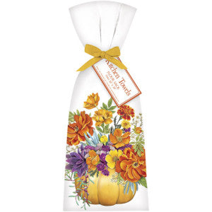 Fall Flowers Pumpkin Towel