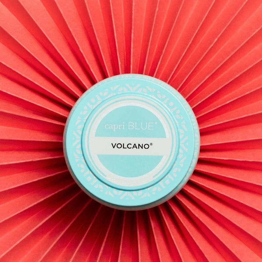 Volcano Aqua Printed Travel Tin Candle, 8.5oz