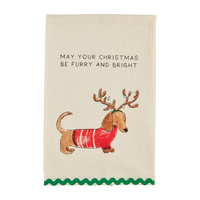 Mud Pie Christmas Dog Ric-Rac Towel