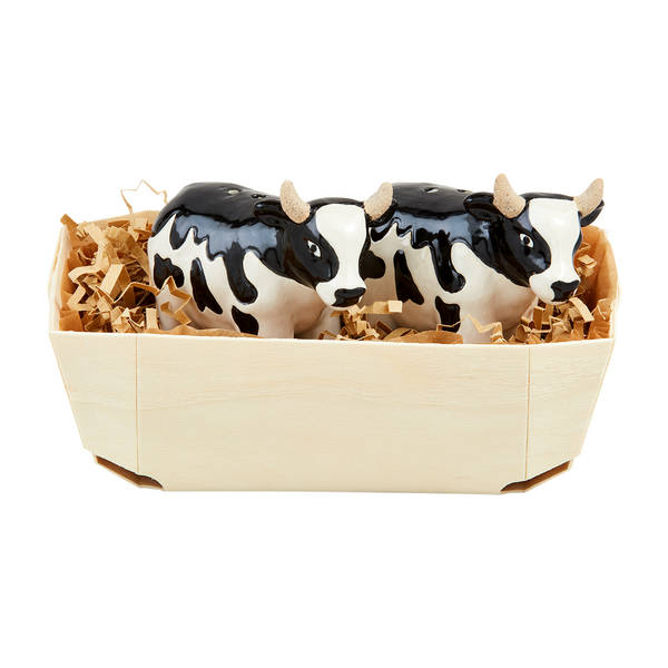 Farm Cow Salt & Pepper Basket