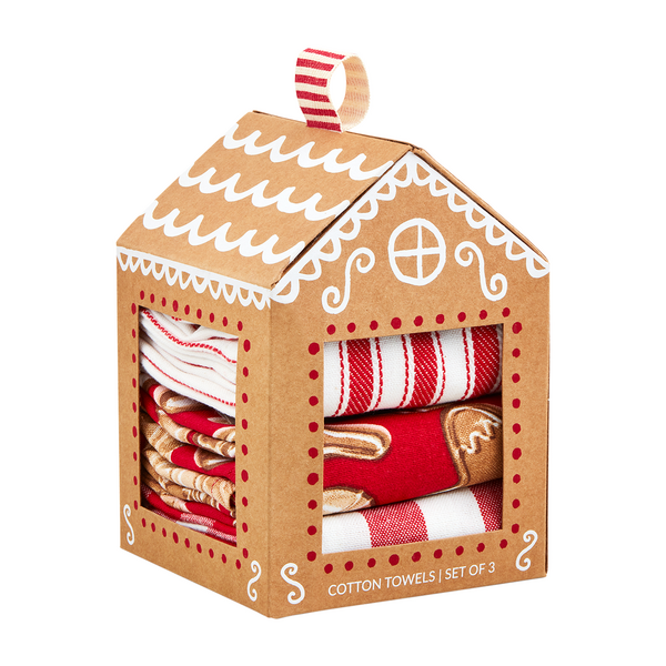 Mud Pie Gingerbread House Towel Set