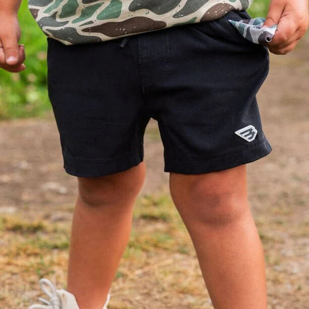 Youth Athletic Short - Heather Black - Retro Duck Camo Liner
