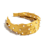 Pearl Wide Headband - Yellow