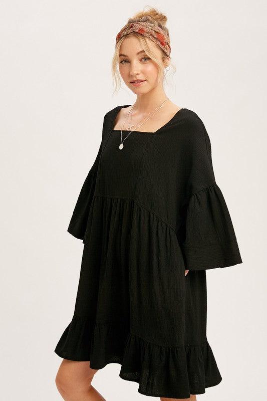 Woven Gauze Mini Dress