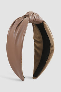 Soft Vegan Leather Top Knot Headband