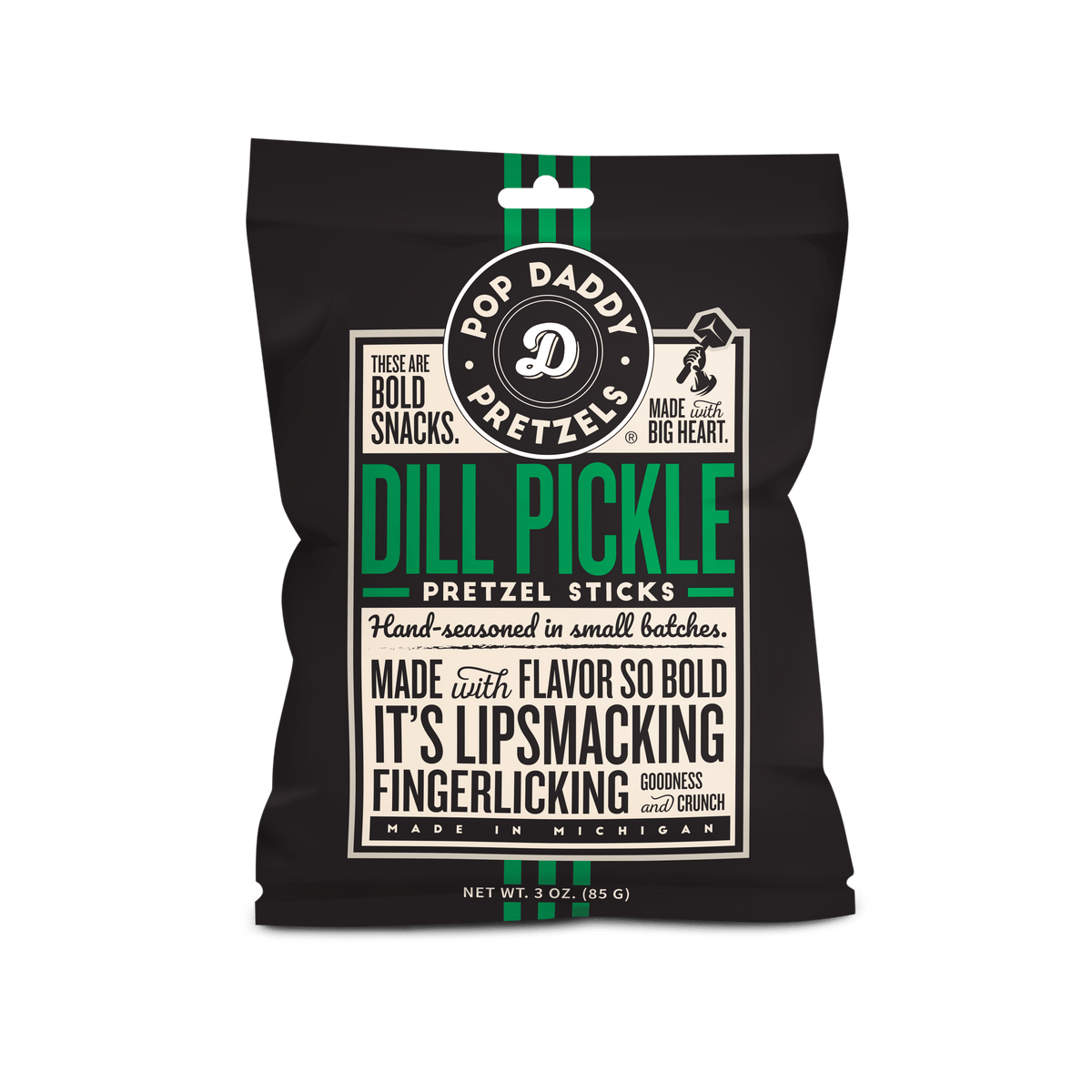 Pop Daddy Snacks - Dill Pickle Seasoned Pretzels 3.0oz