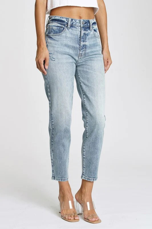 Tobi Super High Rise Cropped Mom Jeans - Plus