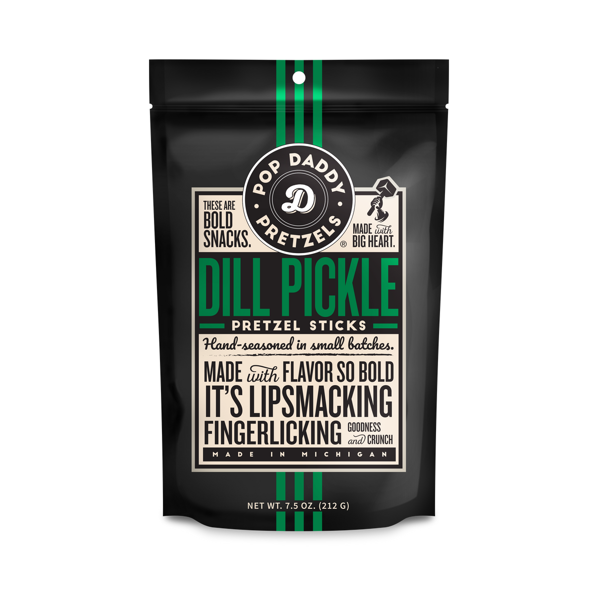 Pop Daddy Snacks - Dill Pickle Seasoned Pretzels 7.5oz