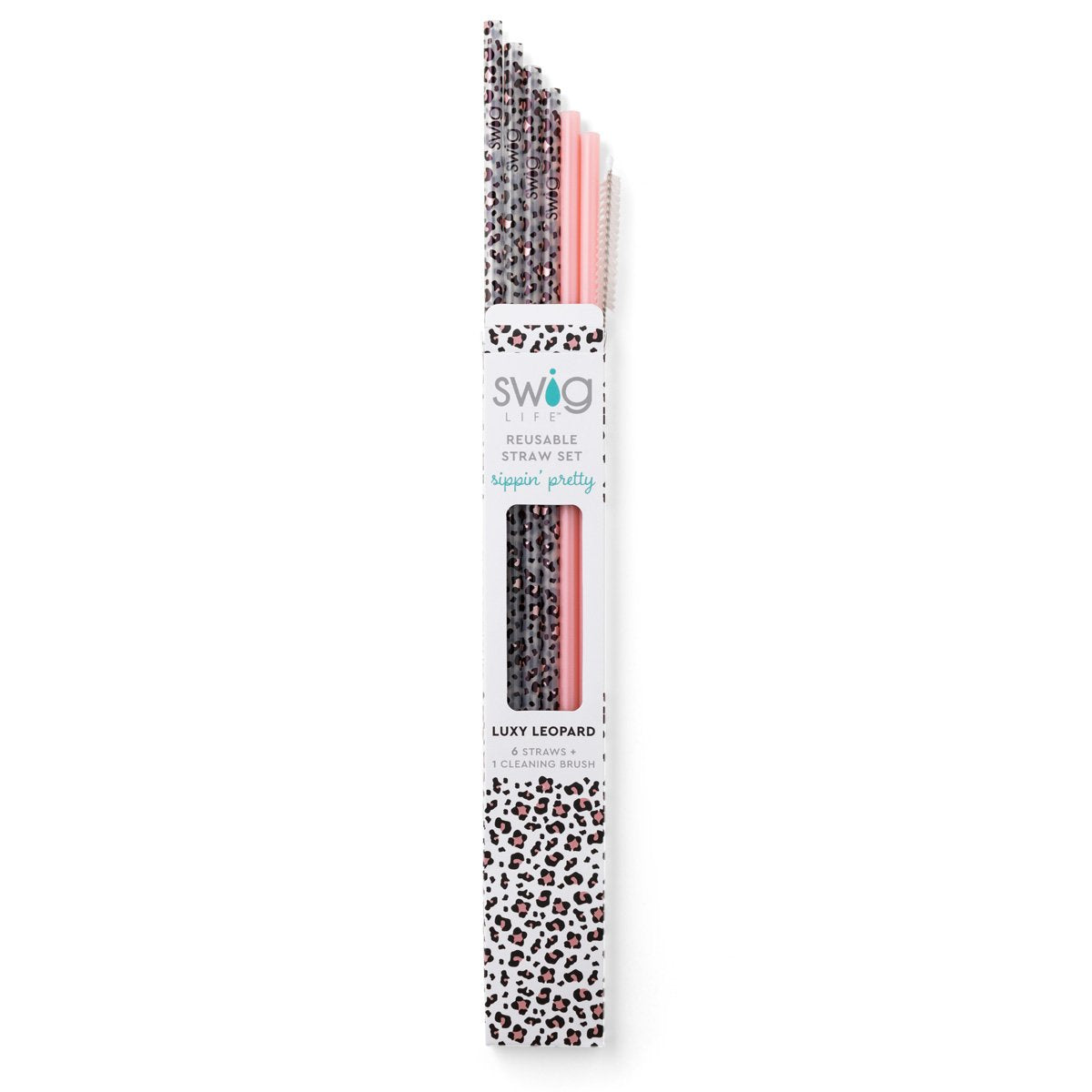 Swig Confetti & Pink Reusable Straw Set
