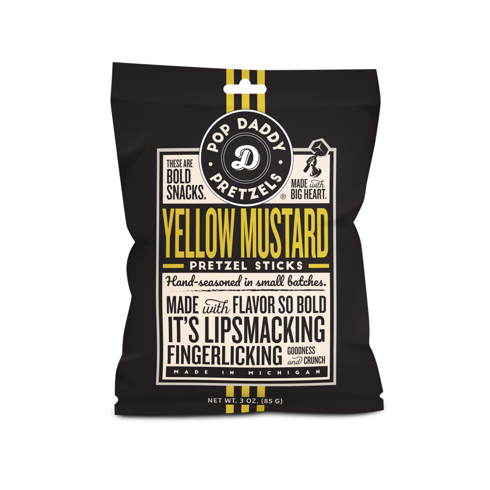 Pop Daddy Snacks - Yellow Mustard Seasoned Pretzels 3.0oz