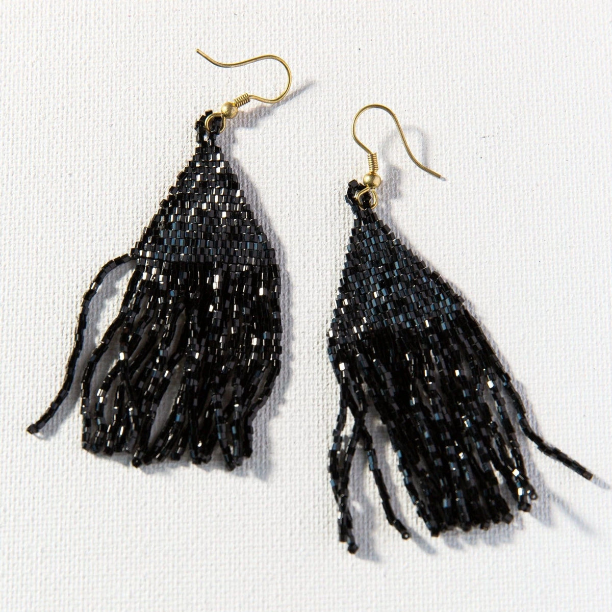 Black Luxe Petite Fringe Earrings