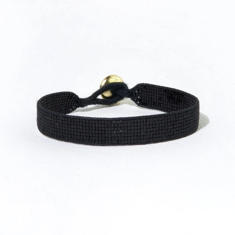 Black Solid Thin Luxe Bracelet