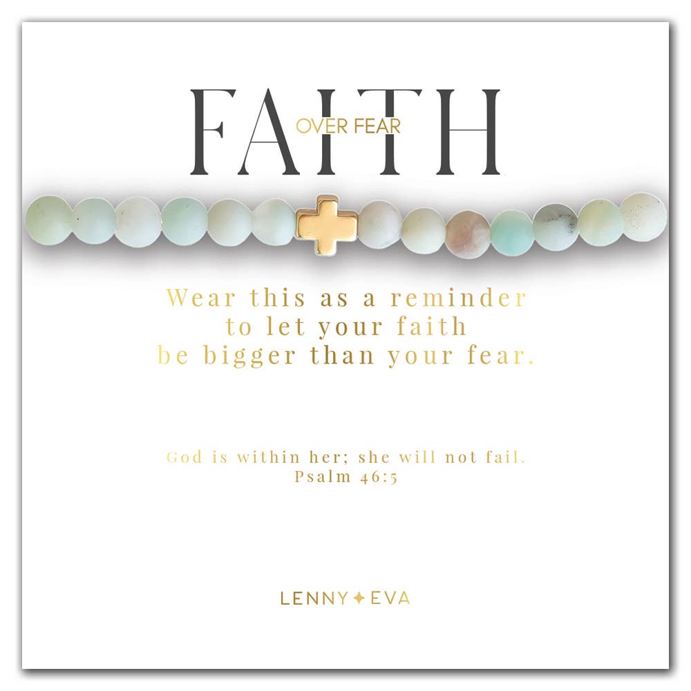 Faith Over Fear Bracelet-Limited Edition Amazonite